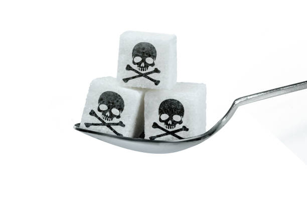 Sugar with skull icon stock photo