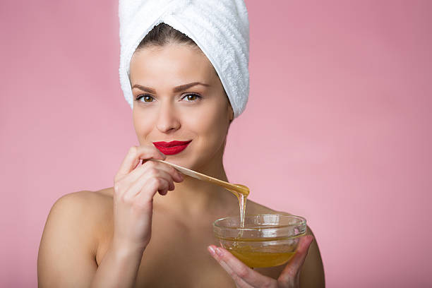 Sugaring beauty treatment stock photo