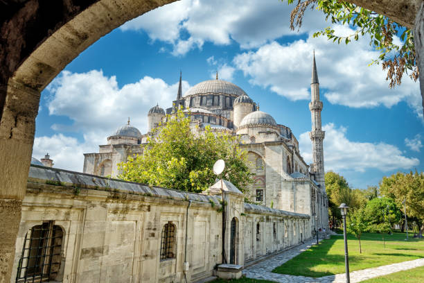 Suleymaniye Mosque And Outer Garden, Istanbul, Turkey stock photo