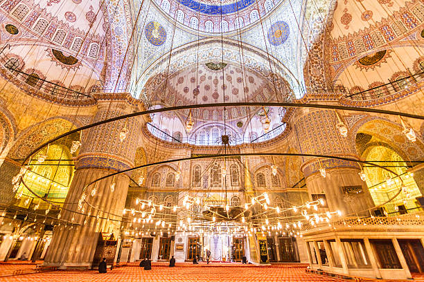 Sultanahmet blue Mosque in Istanbul, Turkey Interior of the Sultanahmet Mosque (Blue Mosque) in Istanbul, Turkey blue mosque stock pictures, royalty-free photos & images