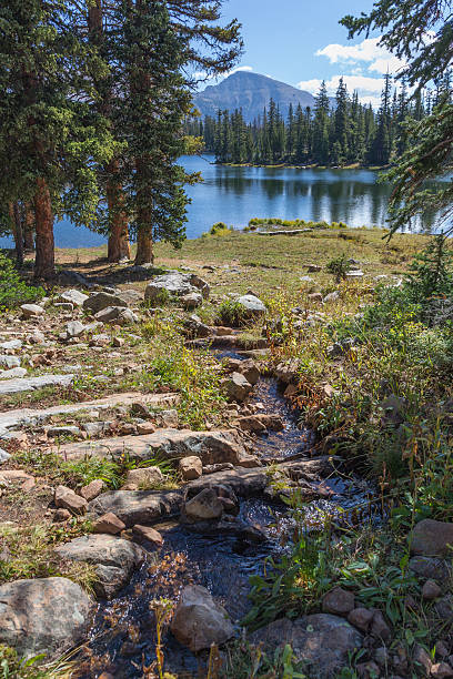 Summer at Scout Lake, Mirror Lake Scenic Byway, Utah stock photo