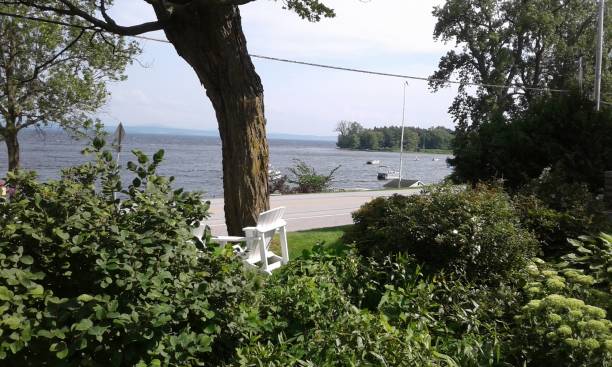 Summer View of Lake Champlain stock photo