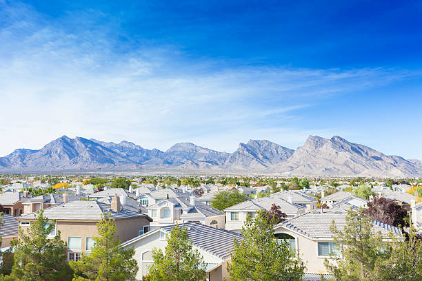 Summerlin - Las Vegas A view of Summerlin in Las Vegas. Summerlin is an affluent 22,500-acre master-planned community in the Las Vegas Valley. Nevada is a state in the Western, Mountain West, and Southwestern regions of the United States. las vegas stock pictures, royalty-free photos & images