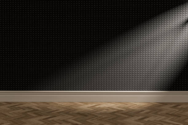 Sun lit room with soundproofing foam wall Sun lit room with soundproofing foam wall soundproof stock pictures, royalty-free photos & images