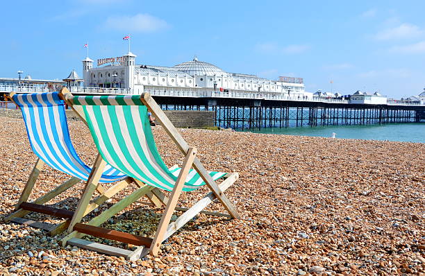 Sun Loungers Sun Loungers brighton stock pictures, royalty-free photos & images