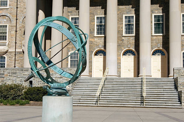 Sundial on Penn State College Campus stock photo