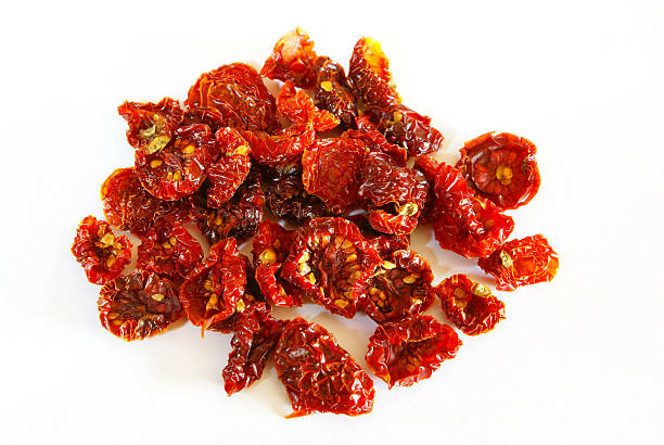Sun-dried cocktail tomatoes stock photo