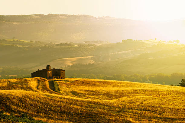 Sunny Landscape in Umbria stock photo