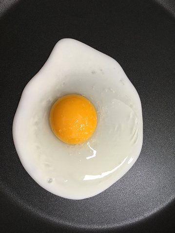 Image of a fried egg on a frying pan