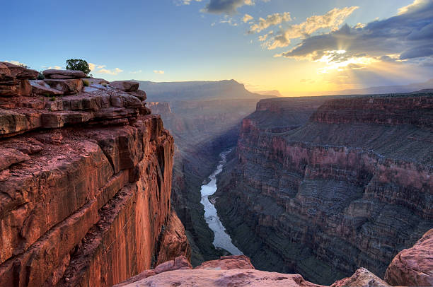 Sunrise at Grand Canyon toroweap point stock photo