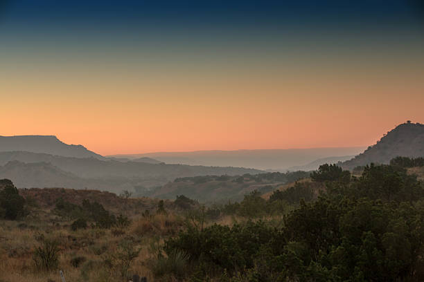 Sunrise in Palo Duro Canyon, Texas stock photo