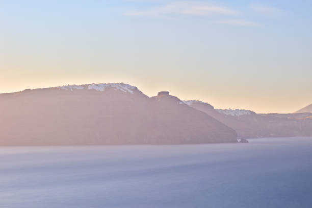 Sunrise on Santorini Island stock photo
