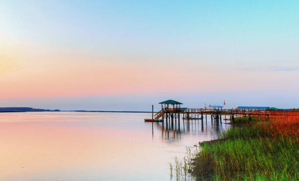 Sunrise over the water-Hilton Head, South Carolina stock photo