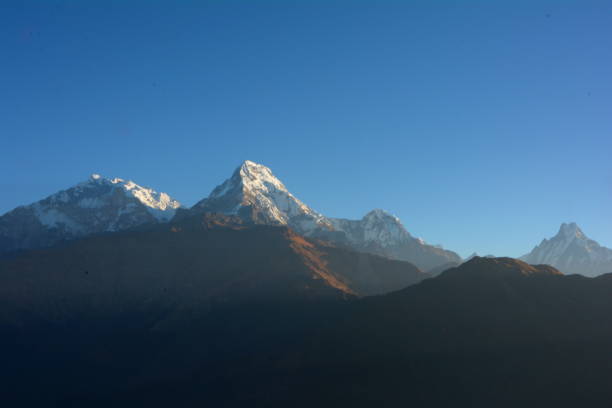 Sunrise view over Poon Hill stock photo
