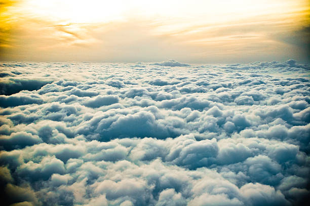 Sunset Above The Clouds stock photo