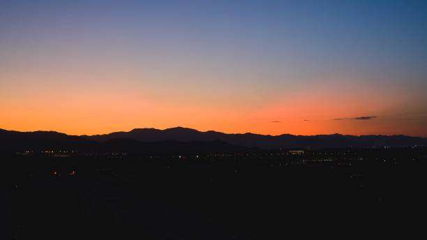 Sunset afterglow stock photo