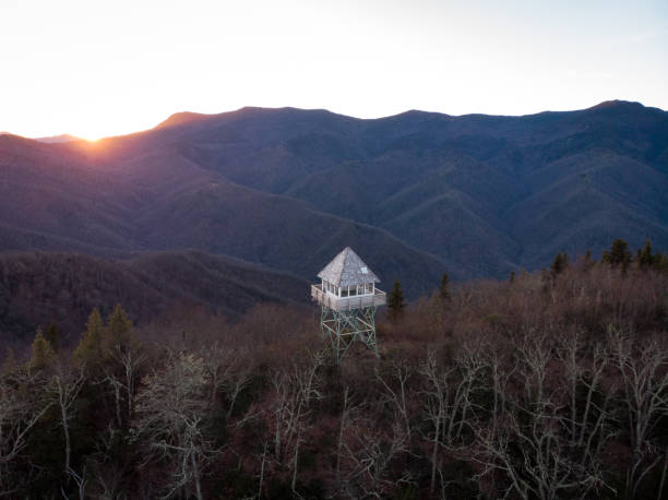 Photo of Sunset at Green Knob Lookout Tower near the Blue Ridge Parkway in North Carolina