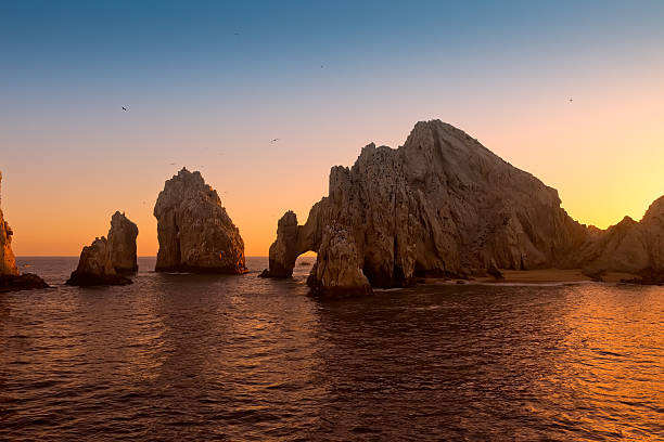 Sunset at Land's End, Mexico stock photo