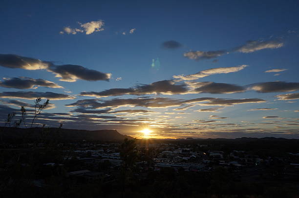 Sunset in Alice Springs stock photo