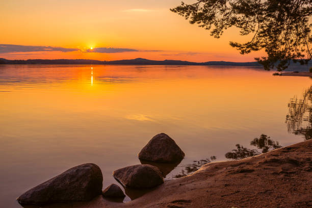Sunset in Finland stock photo