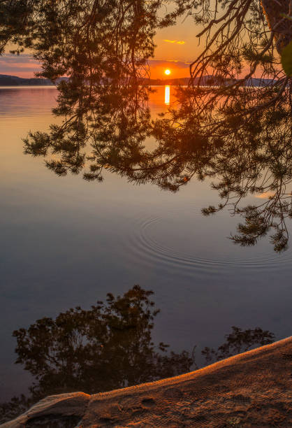 Sunset in Finland stock photo
