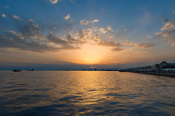 Sunset in Thessaloniki stock photo