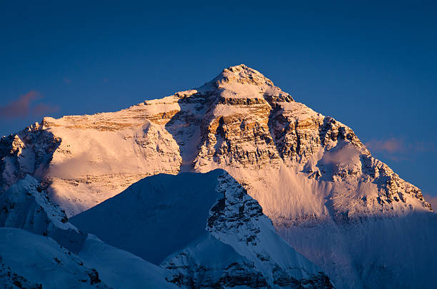 Sunset on Mount Everest stock photo