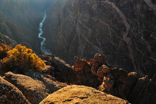 Sunset on the Black Canyon of the Gunnison stock photo