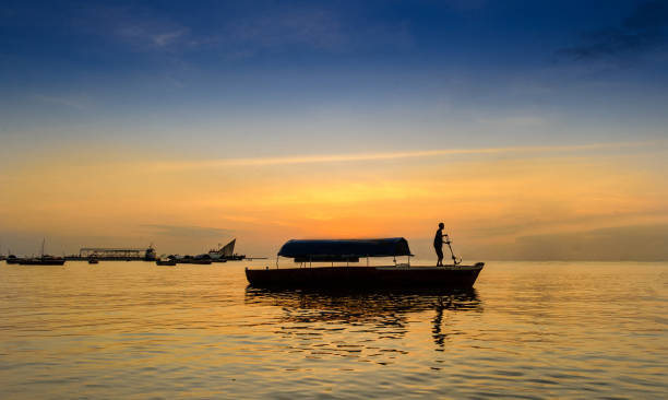 Sunset on Zanzibar Island stock photo