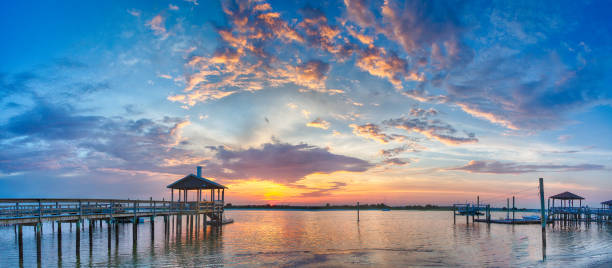 Sunset over Wrightsville Beach, North Carolina stock photo