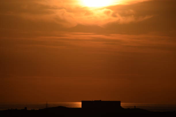 Sunset over Wylfa - Anglesey, Wales. UK stock photo