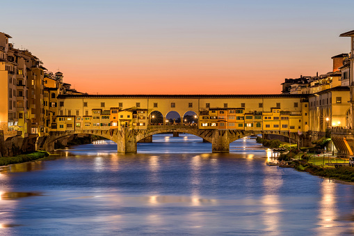 Sunset Ponte Vecchio - A close-up sunset view of the Ponte Vecchio 