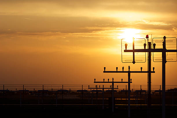 Sunset Runway stock photo