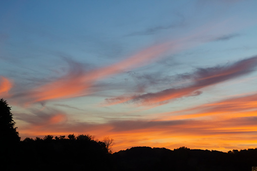 Sunset - Wispy Clouds Reflect the Setting Sun