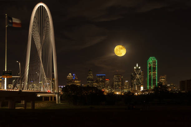 Super moon over Dallas stock photo
