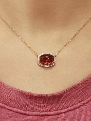 Super seven golden strawberry crystal pendant