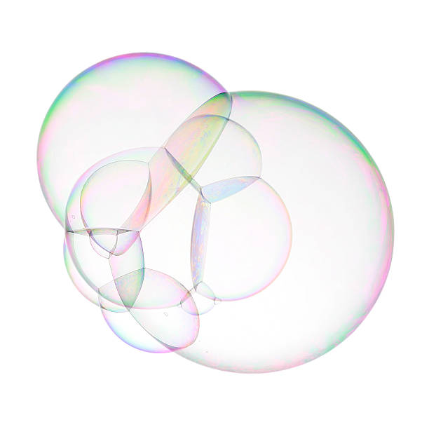 Super soap bubble Huge multiple soap bubble isolated on white. soap sud stock pictures, royalty-free photos & images