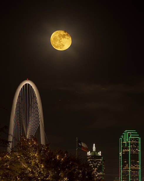 Supermoon over Dallas, #2 stock photo