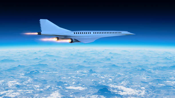 Supersonic flight, the plane to travel faster than ever. stock photo