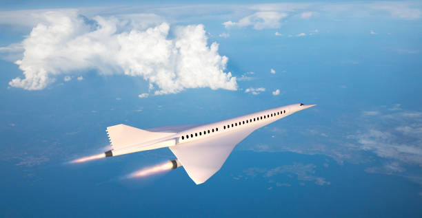 Supersonic flight, the plane to travel faster than ever. stock photo