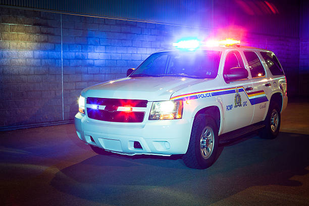 RCMP-GRC Supervisor Vehicle with Lights On stock photo