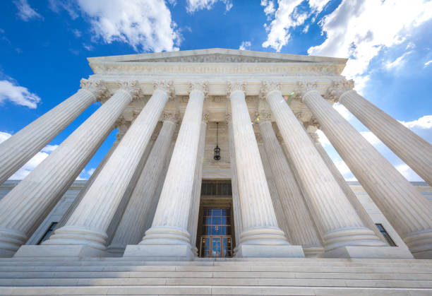 Supreme Court of the United States Columns in Washington, DC stock photo