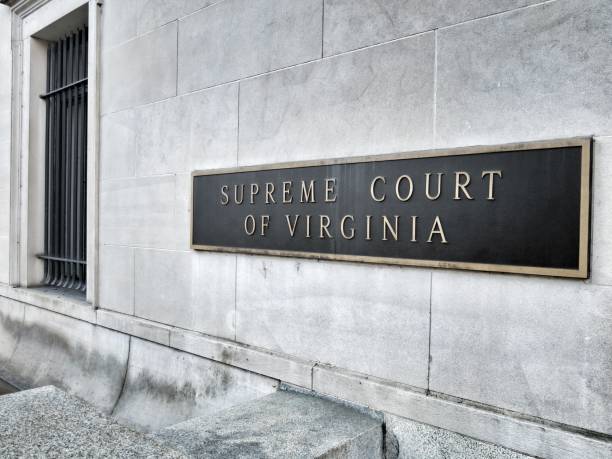 Supreme Court of Virginia Building Sign, Richmond stock photo