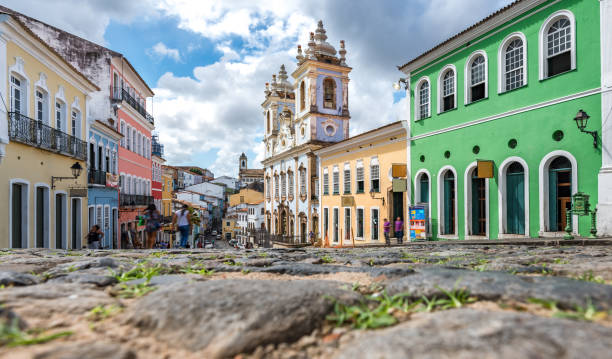 surface view on historic Center Pelourinho in Salvador surface view on historic Center Pelourinho in Salvador with church pelourinho stock pictures, royalty-free photos & images