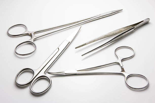 surgical instrument on a white background stock photo
