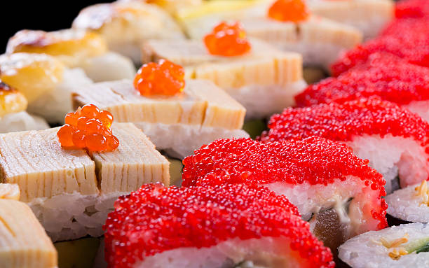 sushi set - roe wade stock-fotos und bilder