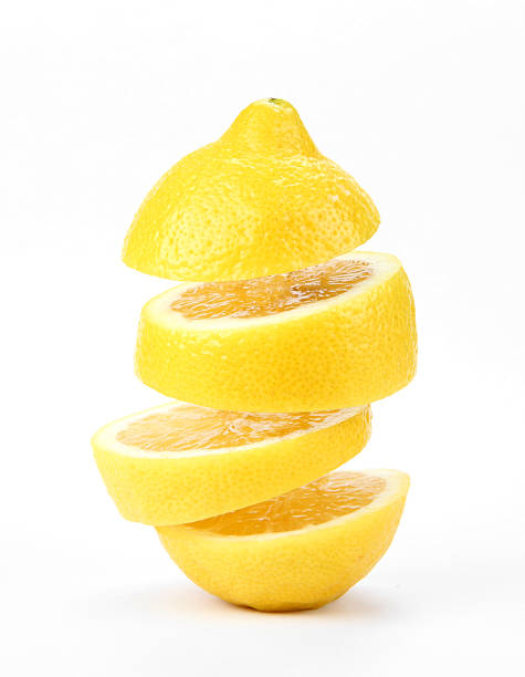 suspended lemon stock photo