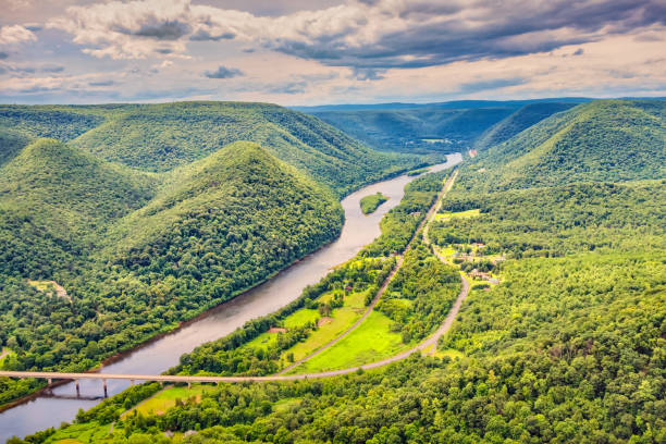 Susquehanna River Bucktail Trail Pennsylvania Wilds USA stock photo