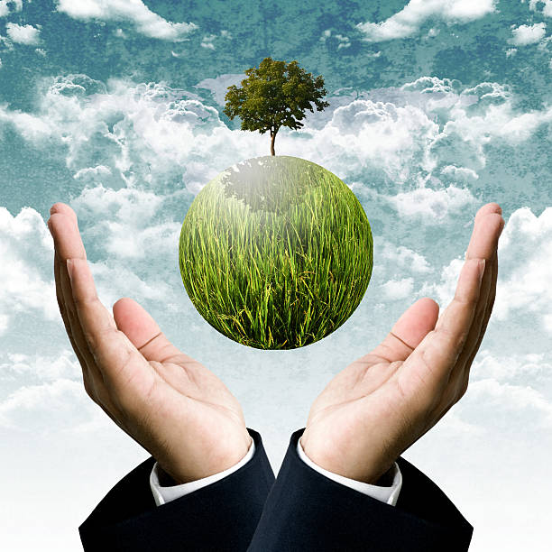 Sustainable business for protect the earth concept stock photo