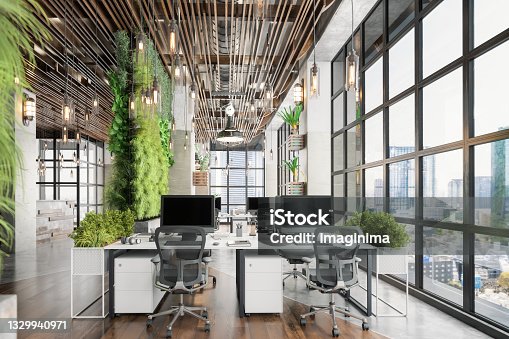 istock Sustainable Green Co-working Office Space 1329940971